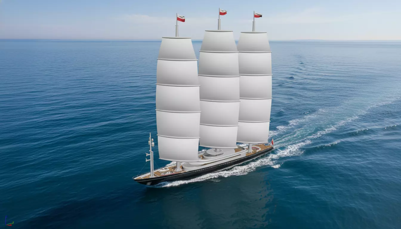 giant sailing superyacht 3D model 3D model