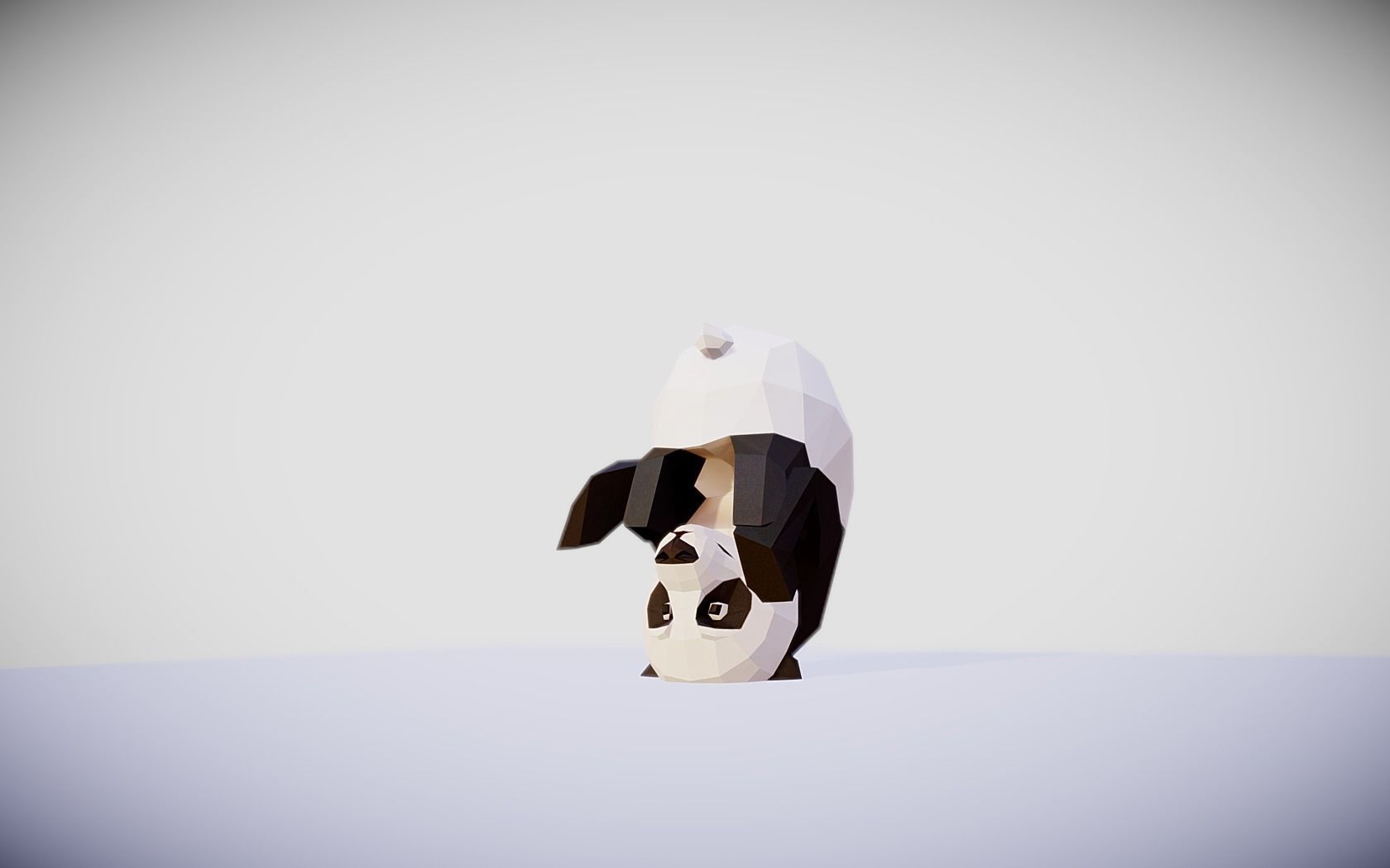 Giant Panda Low-poly 3D model_3