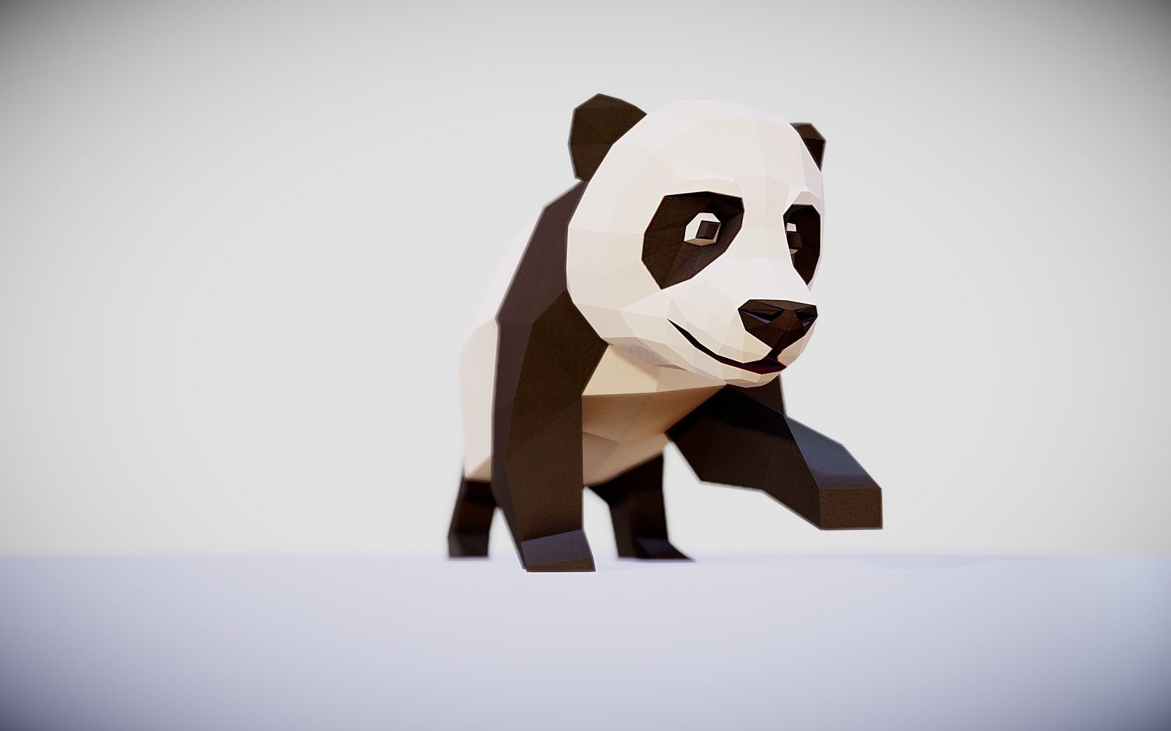 Giant Panda Low-poly 3D model_2