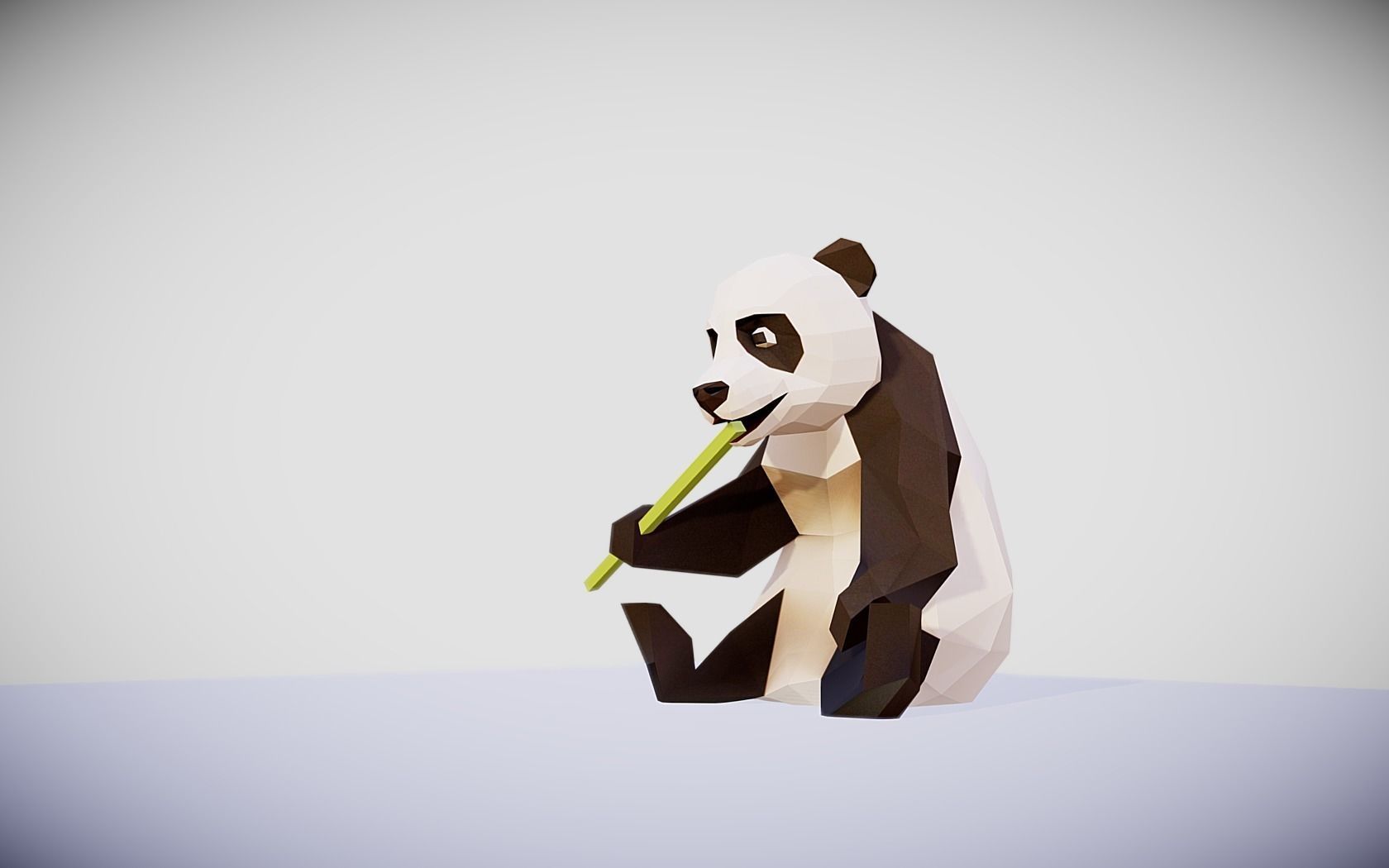 Giant Panda Low-poly 3D model_7
