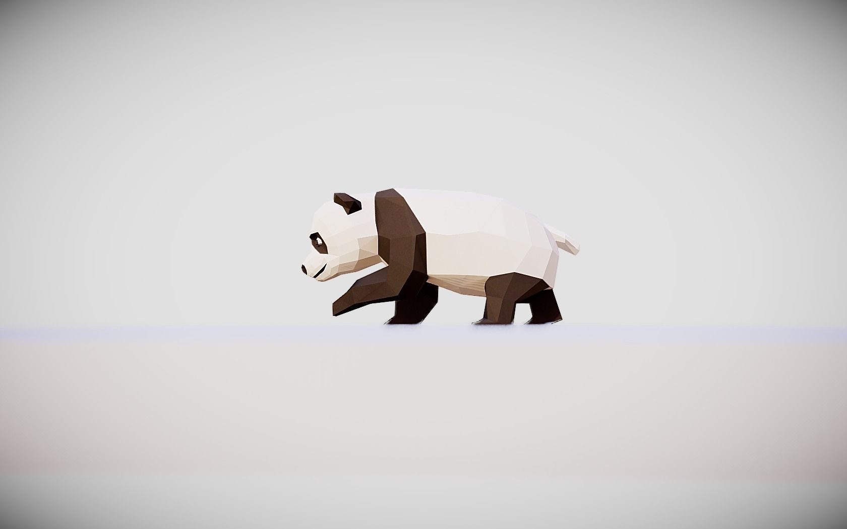 Giant Panda Low-poly 3D model_1