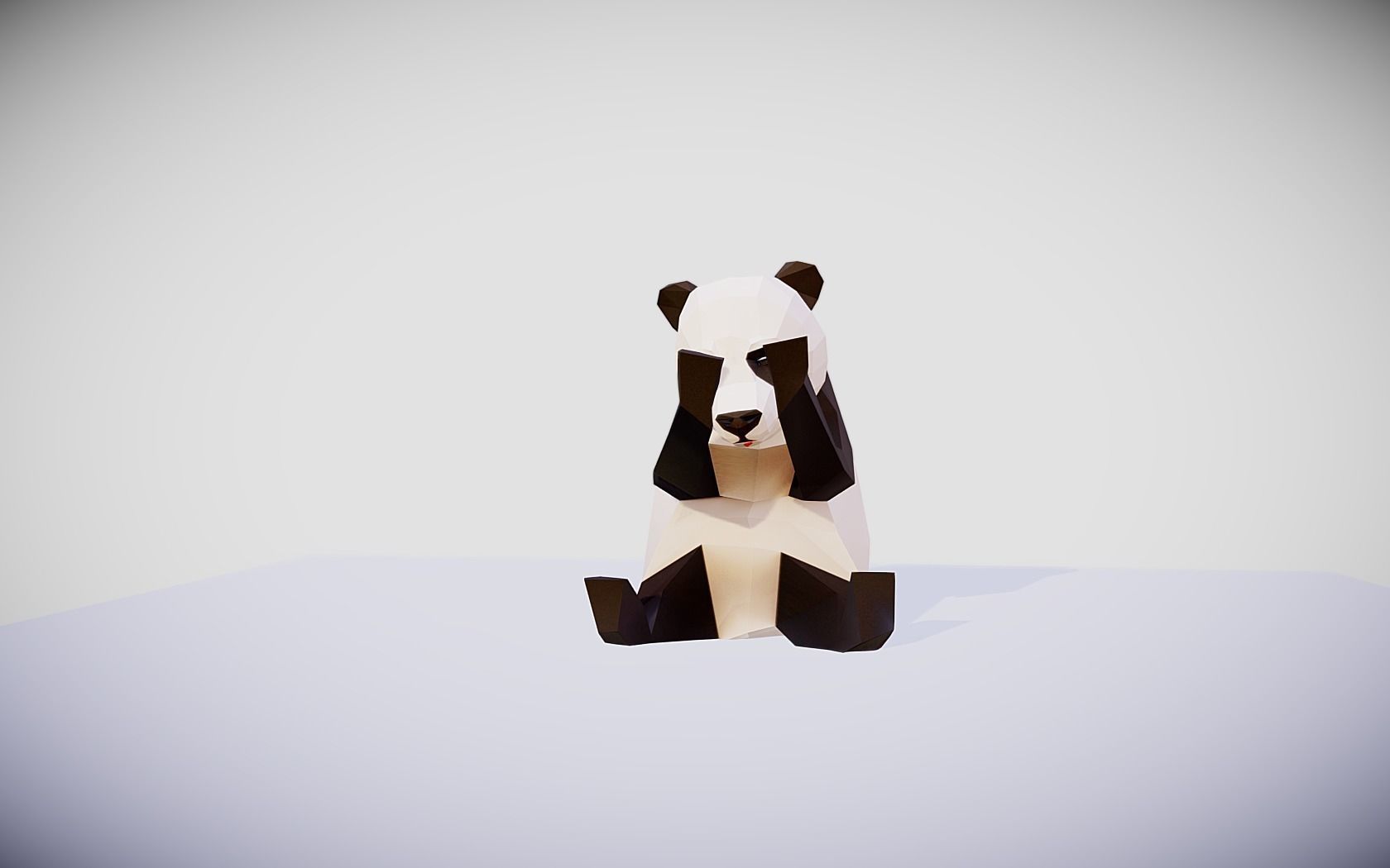 Giant Panda Low-poly 3D model_6