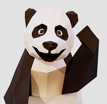 Giant Panda Low-poly 3D model_0