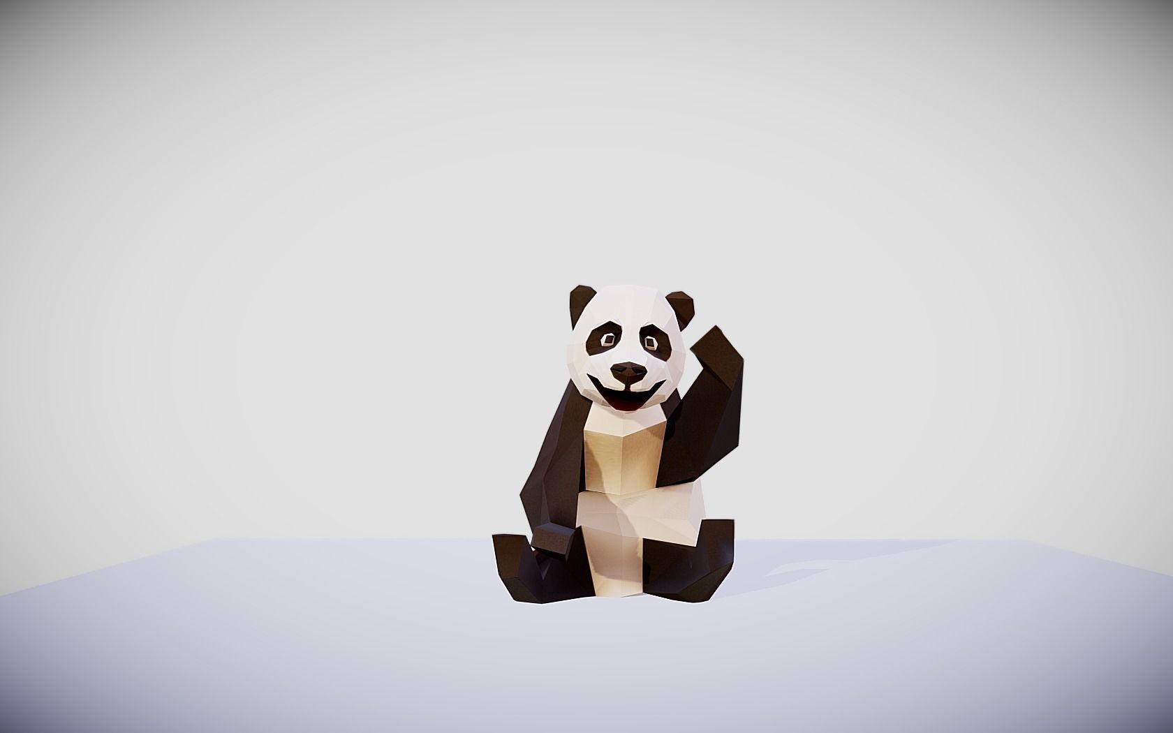 Giant Panda Low-poly 3D model_4