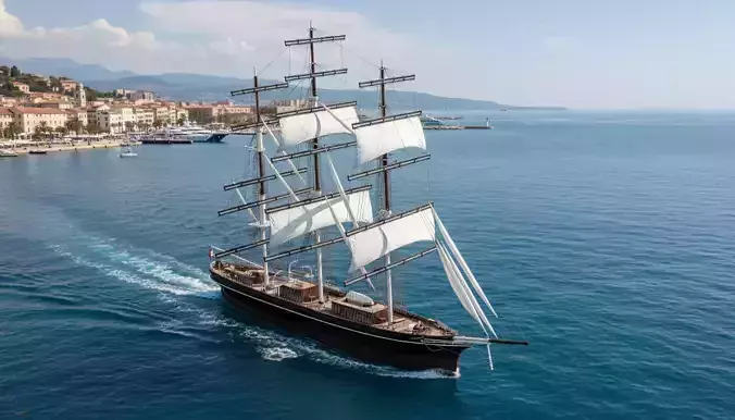 Cutty Sark Legendary Tea Clipper Tall Ship 3D Model