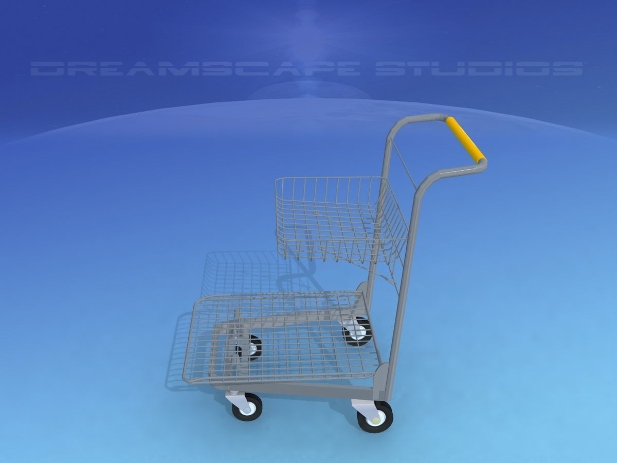 Wire Shopping Cart 3D model_7