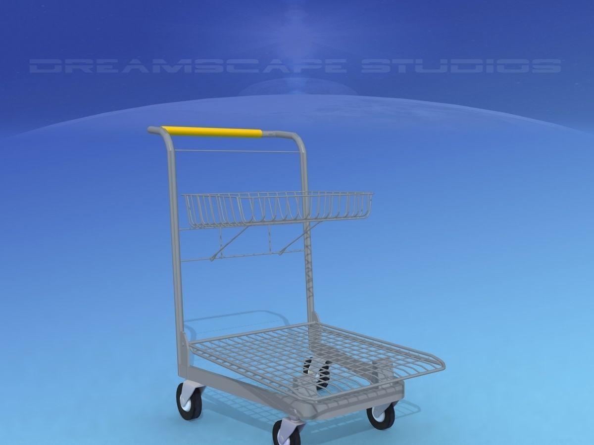 Wire Shopping Cart 3D model_4