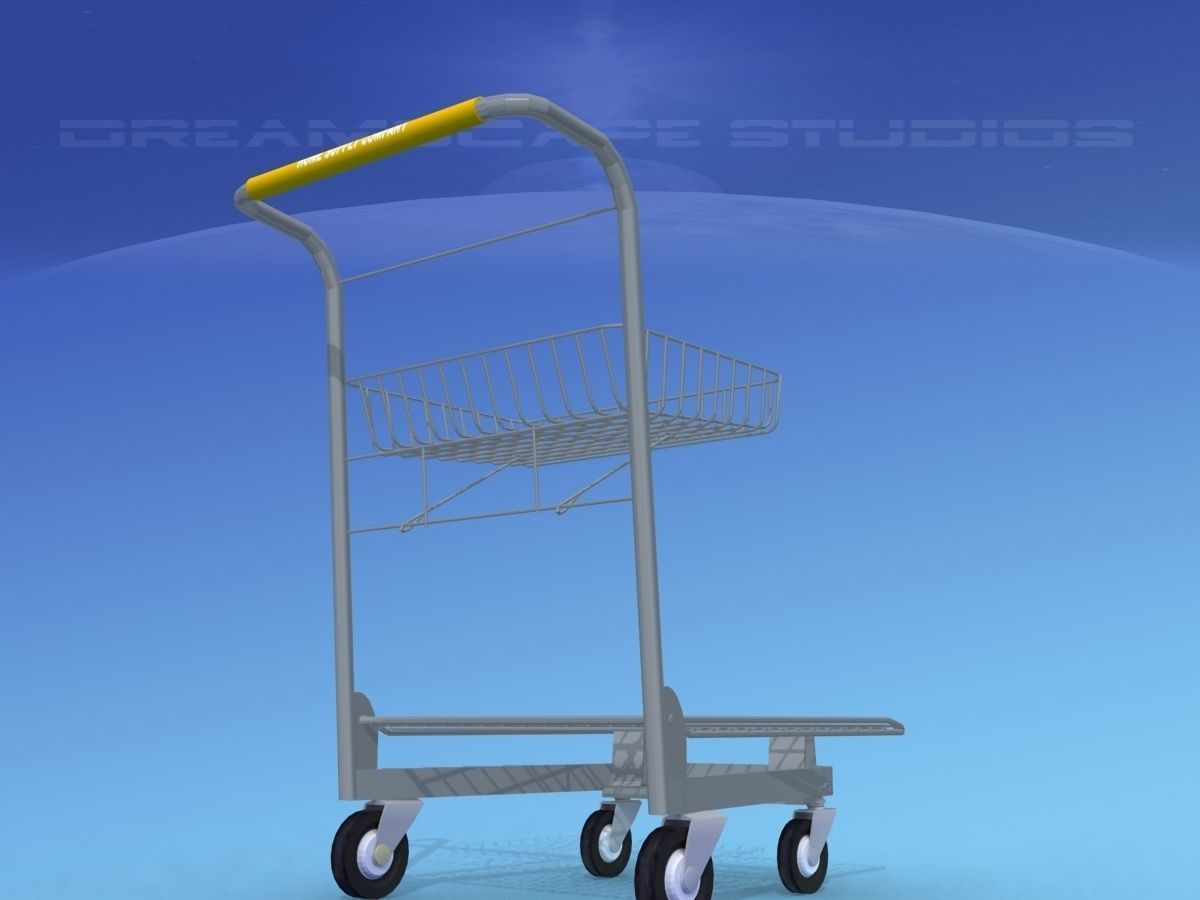 Wire Shopping Cart 3D model_9
