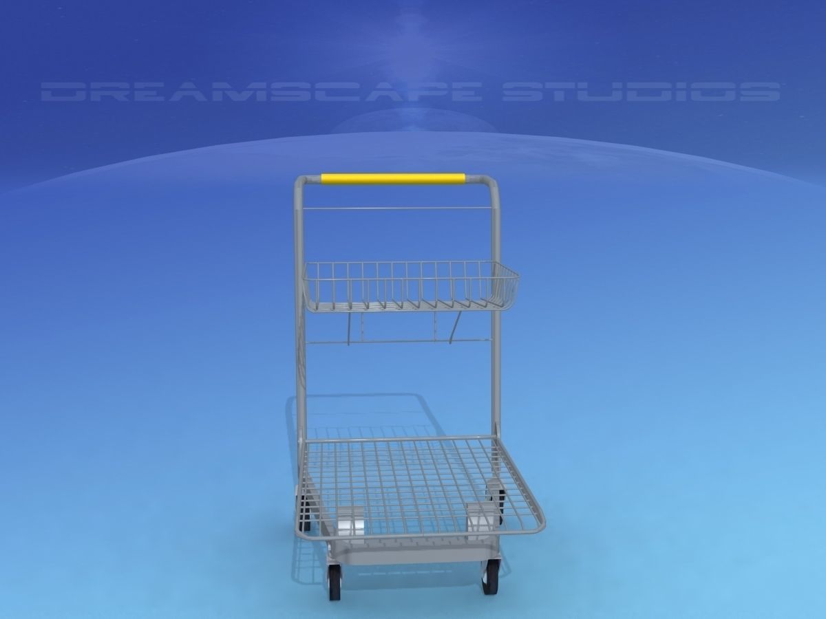 Wire Shopping Cart 3D model_3