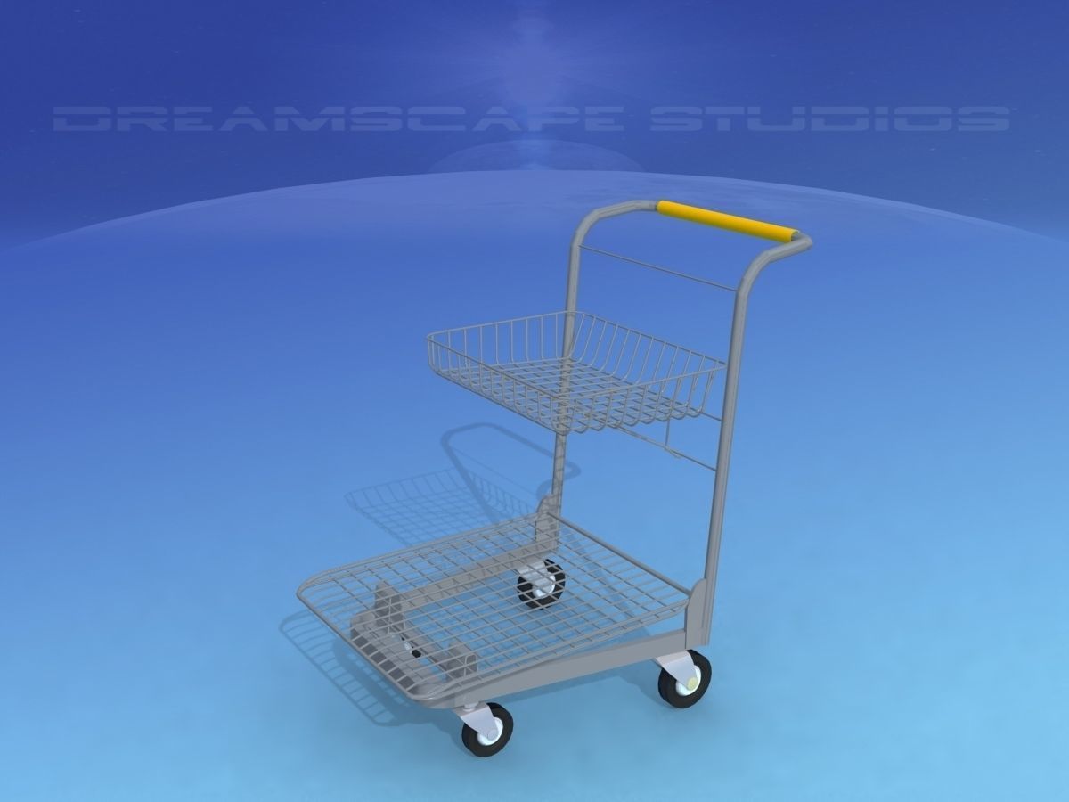 Wire Shopping Cart 3D model_6