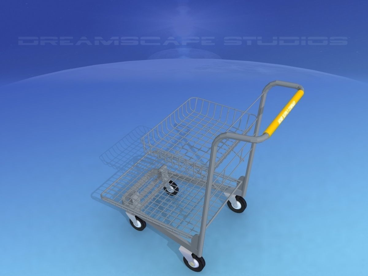 Wire Shopping Cart 3D model_8