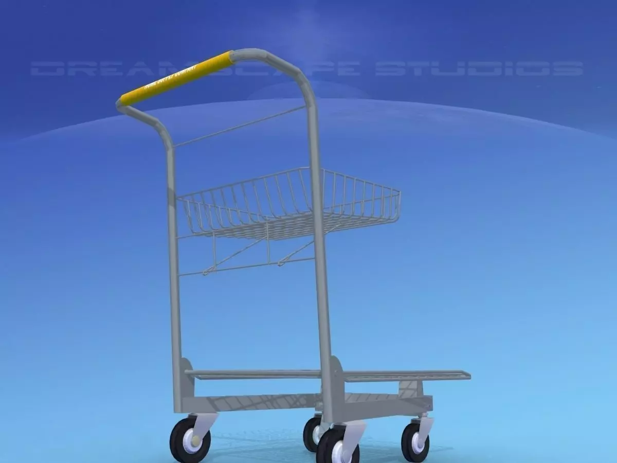 Wire Shopping Cart 3D model_0