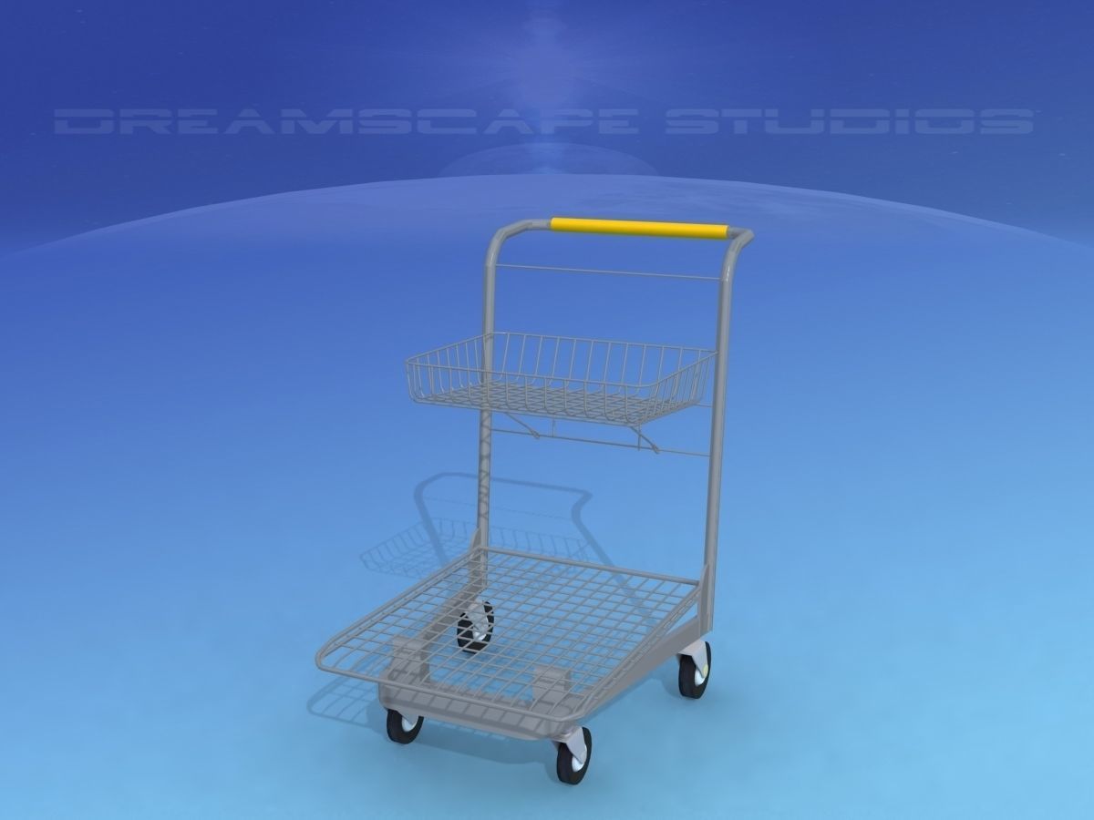 Wire Shopping Cart 3D model_5