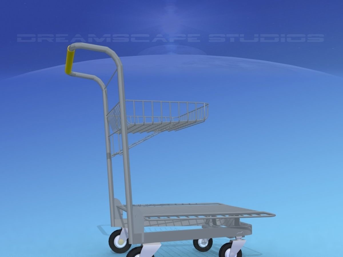 Wire Shopping Cart 3D model_1