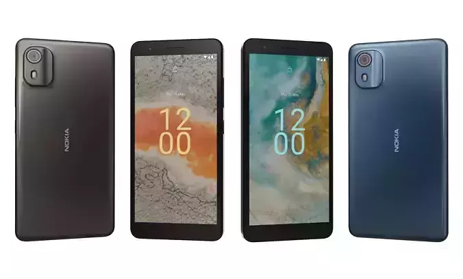 Nokia C02 Charcoal And Dark Cyan High Poly