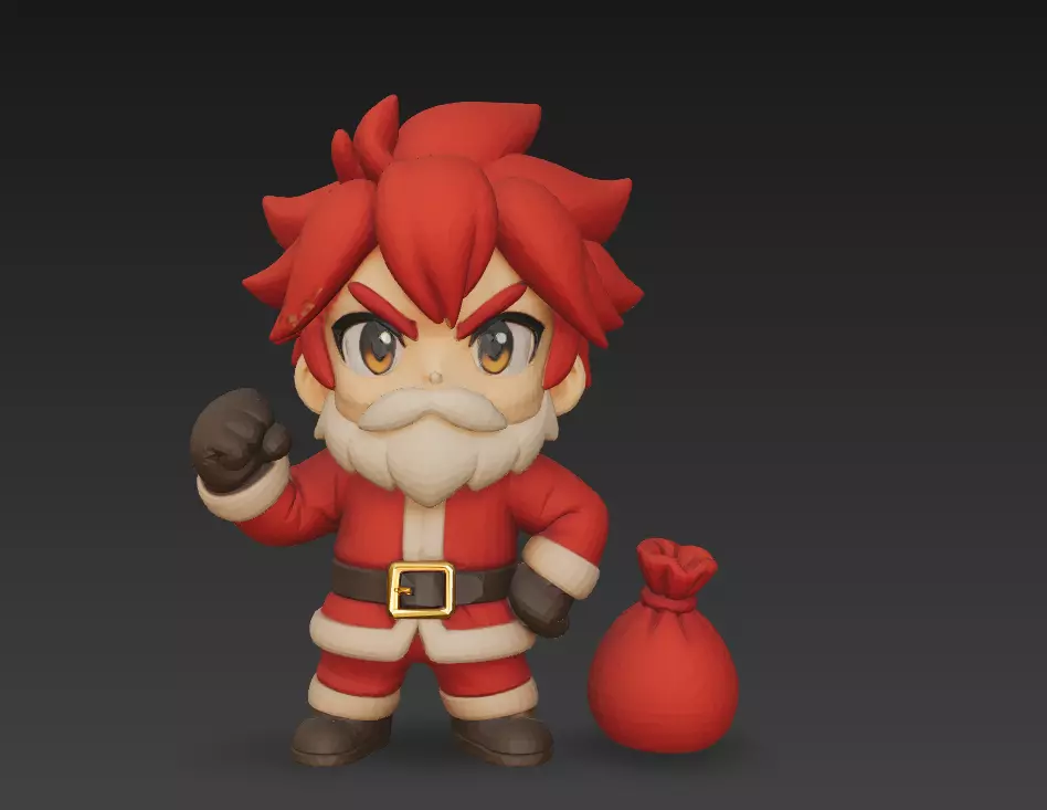 Anime Chibi Santa Claus Christmas Character 3D Model 3D model