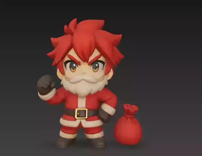 Anime Chibi Santa Claus Christmas Character 3D Model 3D model