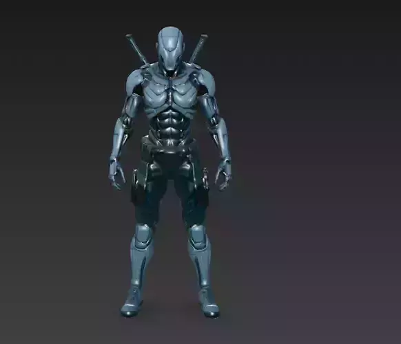 Biomechanical Assassin Futuristic Cyber Ninja 3D Character Model