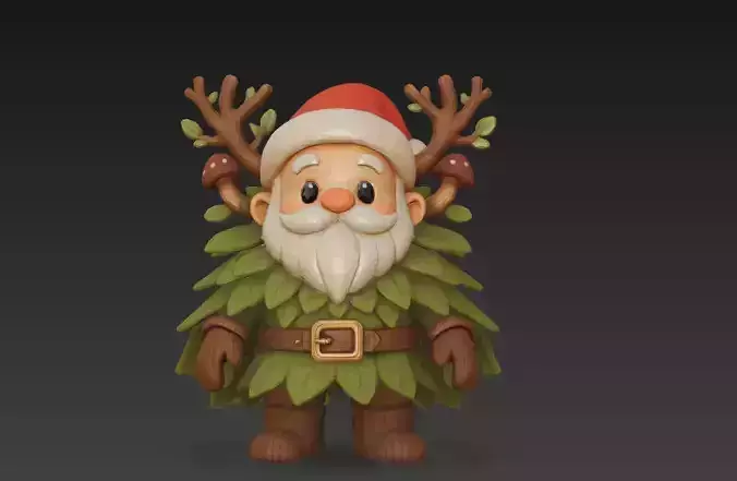Forest Spirit Santa Claus Guardian Christmas Character 3D Model