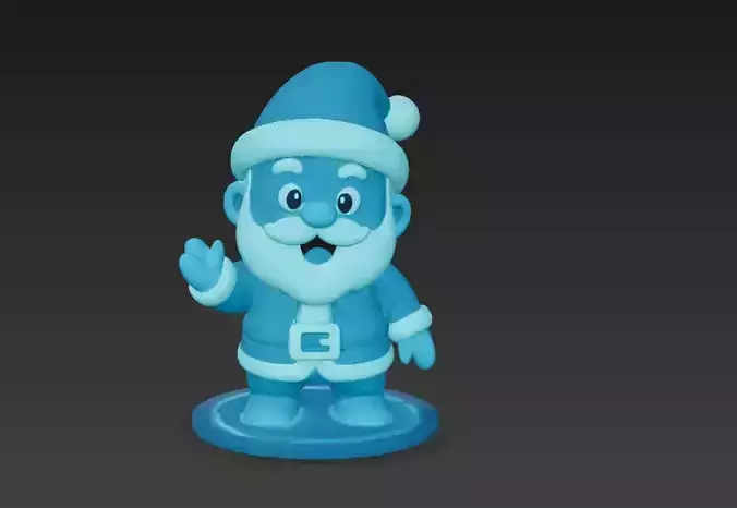 Hologram Santa Claus Futuristic Sci-Fi Chibi 3D Character Model