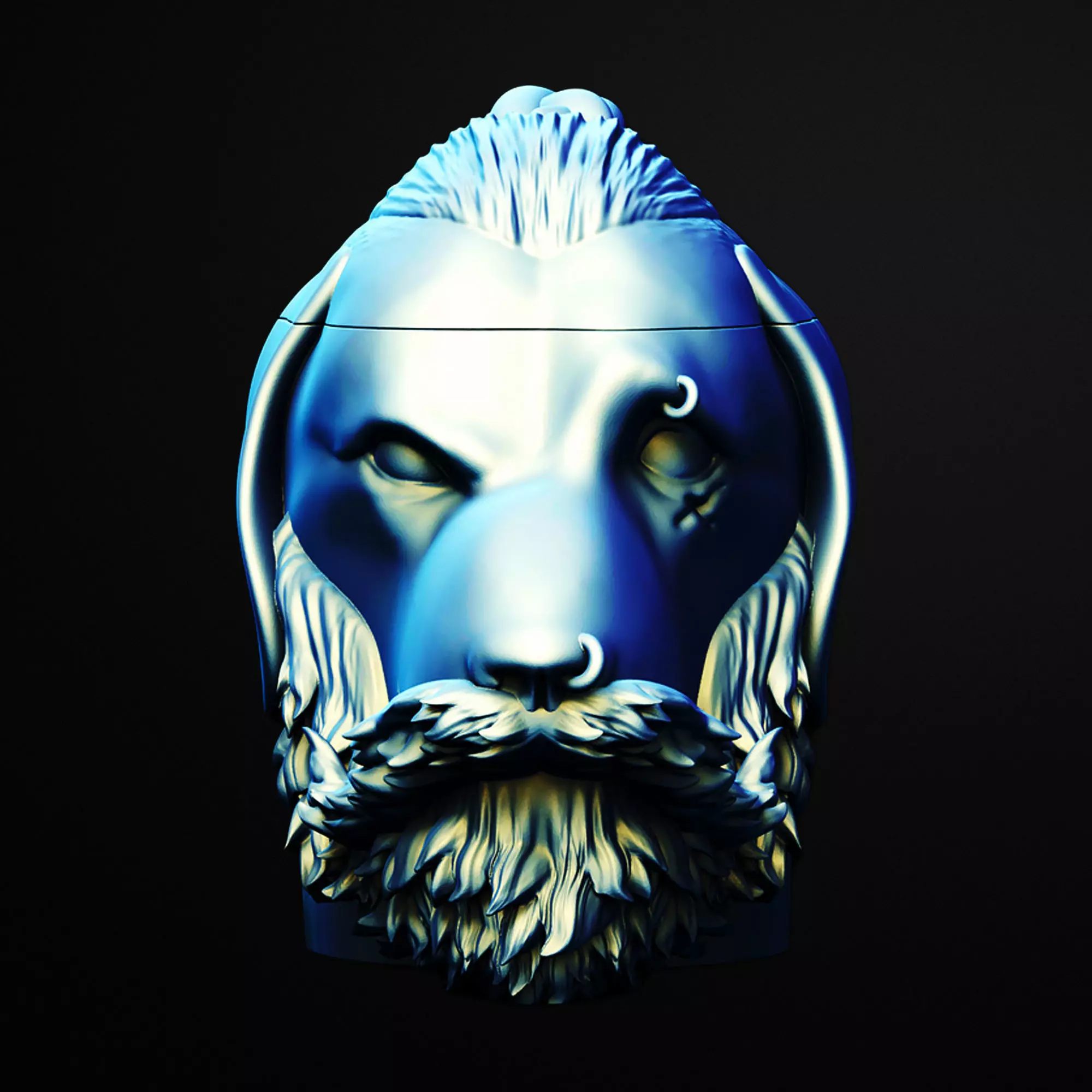 Fighter Dog Head Jar 3D Printable STL File 3D print model
