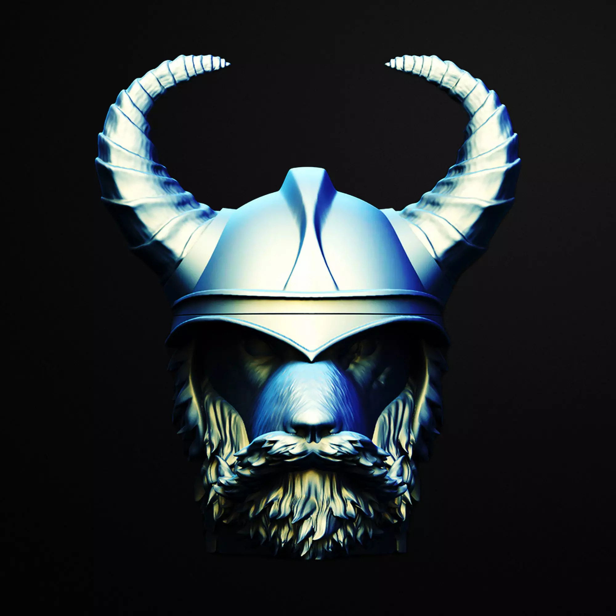 Beard Viking Dog Head Jar 3D Printable STL File 3D print model
