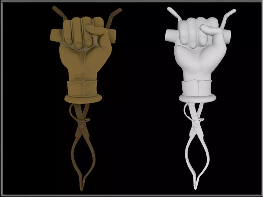 Victorian Brass Skirt Lifter 02 Low-poly 3D model