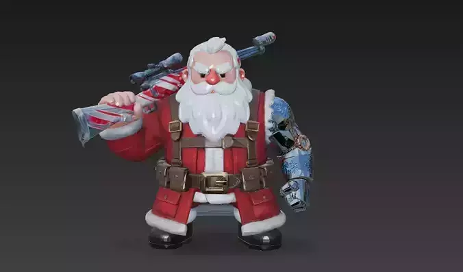 Santa Winter Soldier Christmas Warrior 3D Character Model