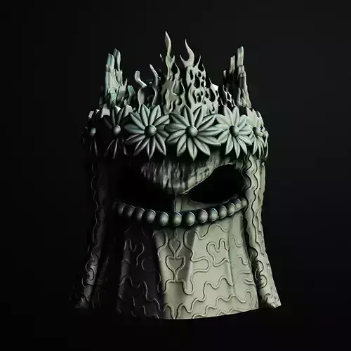 Flower Veil Skull Jar 3D Printable STL File