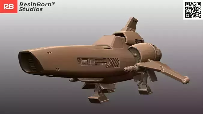 Retro Space Interceptor Futuristic Analog Combat Fighter