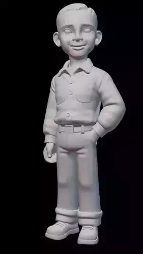 Stylized 3D Printable Kid Figurine