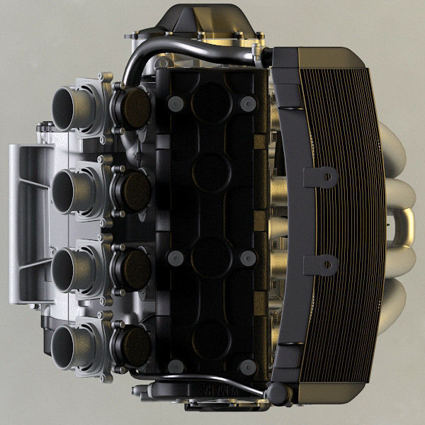 Yamaha r6 Engine 3D model_4