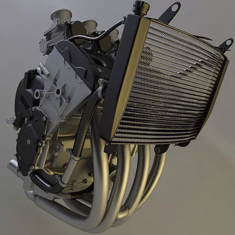 Yamaha r6 Engine 3D model_0