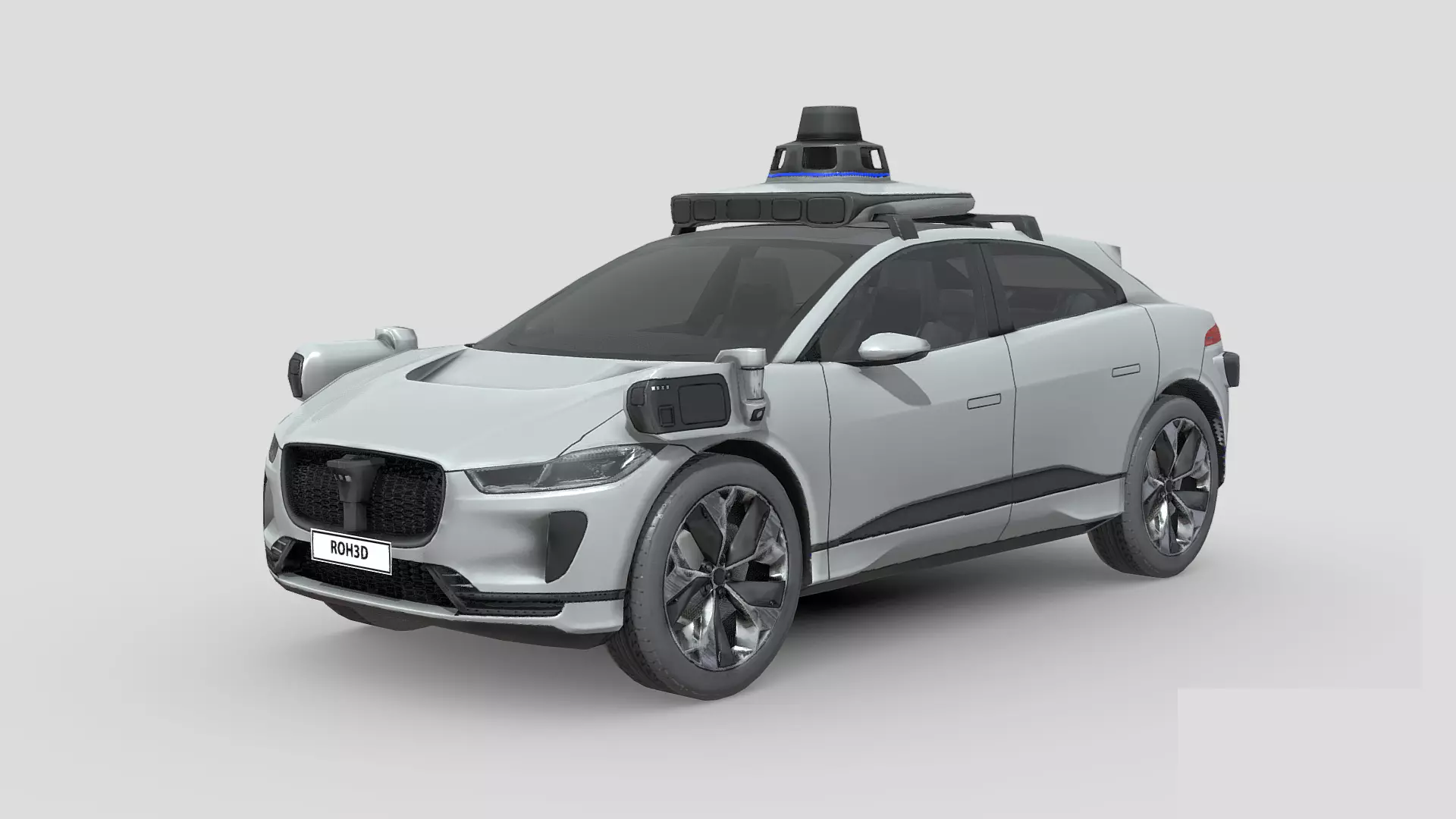 Low Poly Car - Jaguar I-PACE Waymo Driver Low-poly 3D model