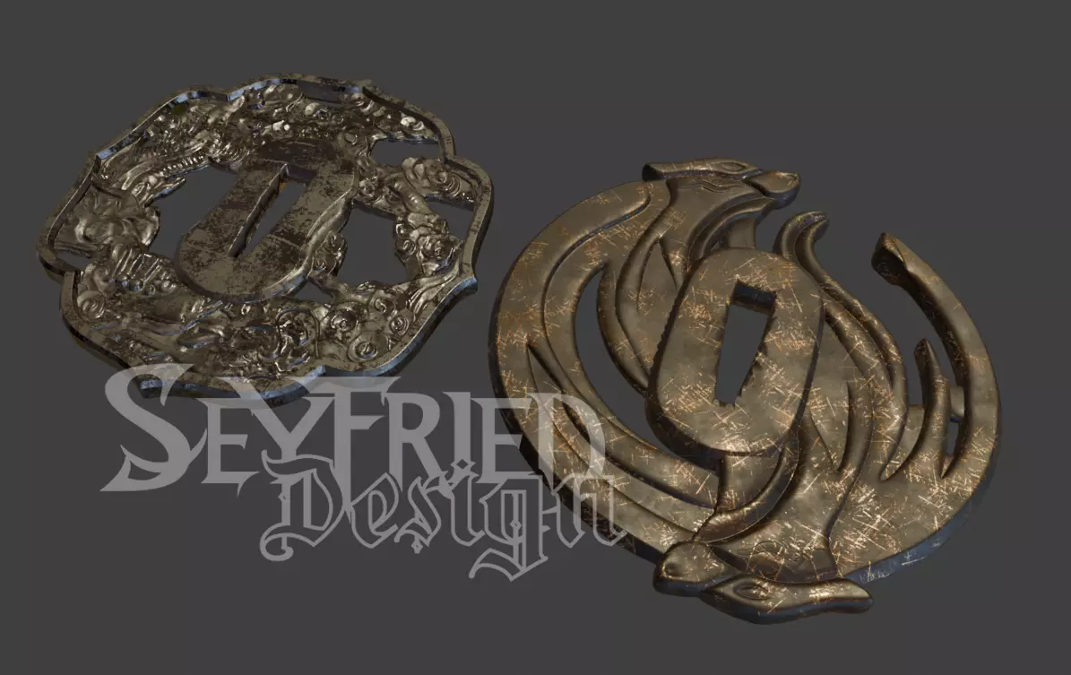 Ghost of Yotei Atsu katana handguard tsuba fox dragon printable 3D print model