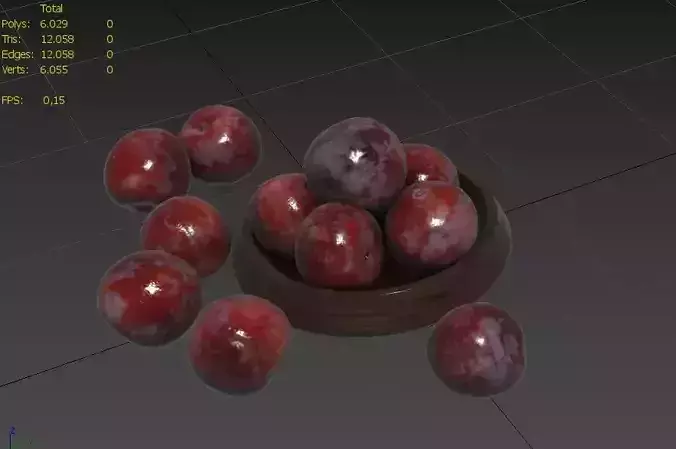 Plum Set04 Low-poly 3D model 3