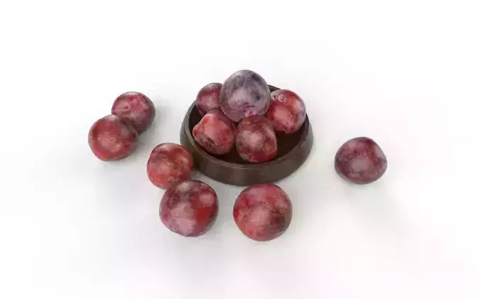 Plum Set04 Low-poly 3D model 6