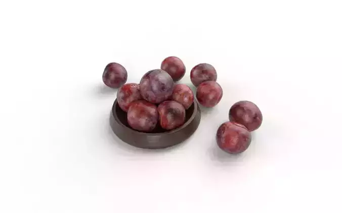 Plum Set04 Low-poly 3D model 4