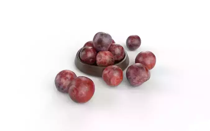 Plum Set04 Low-poly 3D model 5
