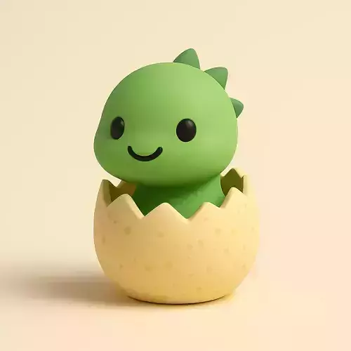 Mini Dino Egg Hatchling Peeking Baby Dino