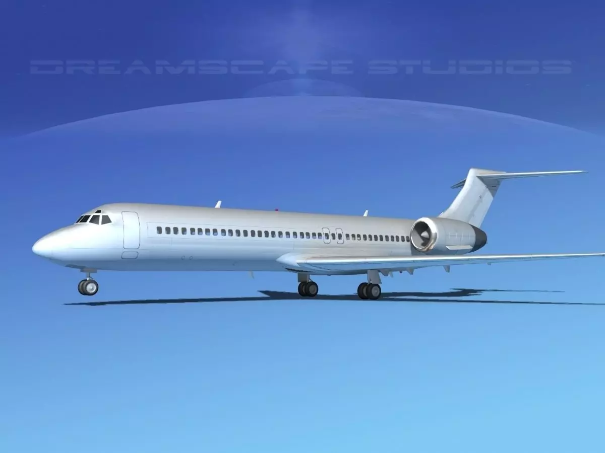Boeing 717-200 Bare Metal 3D model_0