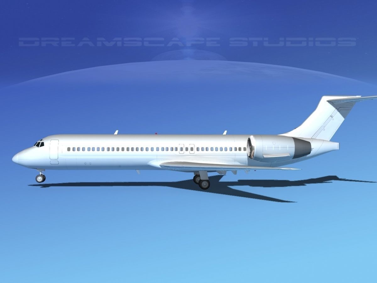 Boeing 717-200 Bare Metal 3D model_1