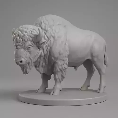 A standing bison sculpture