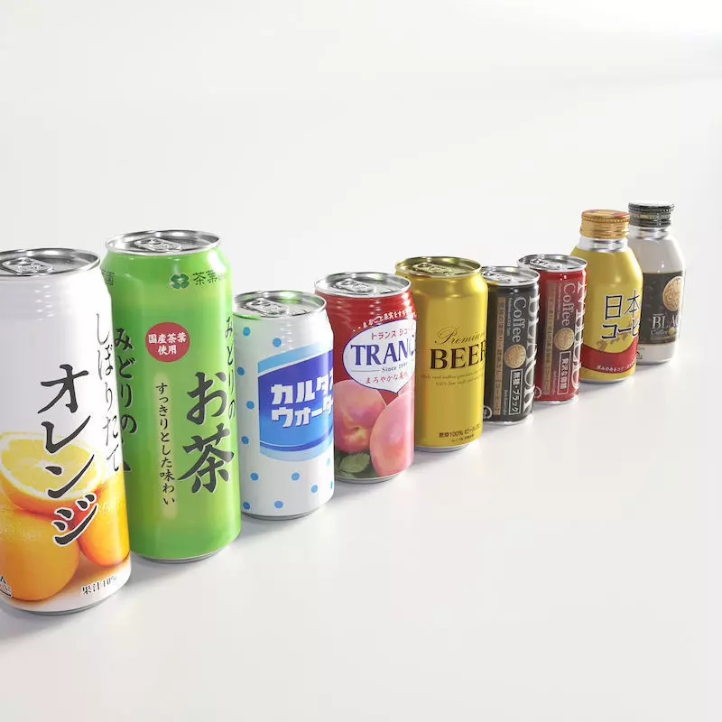 Drink Can - 500ml 350ml 185ml Bottle Low-poly 3D model_0