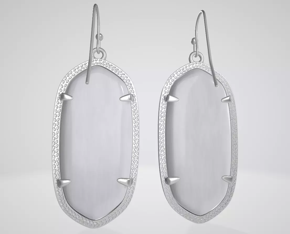Kendra Scott Elle Slate Iridescent Earrings Low-poly 3D model