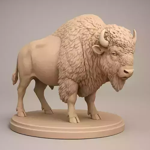 A bison sculpture