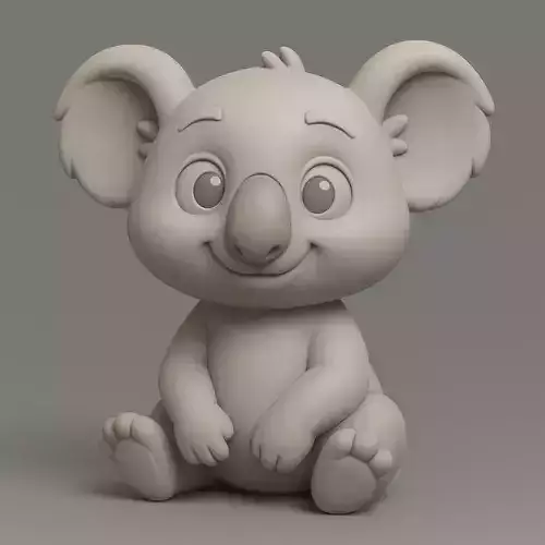cartoon koala sitting