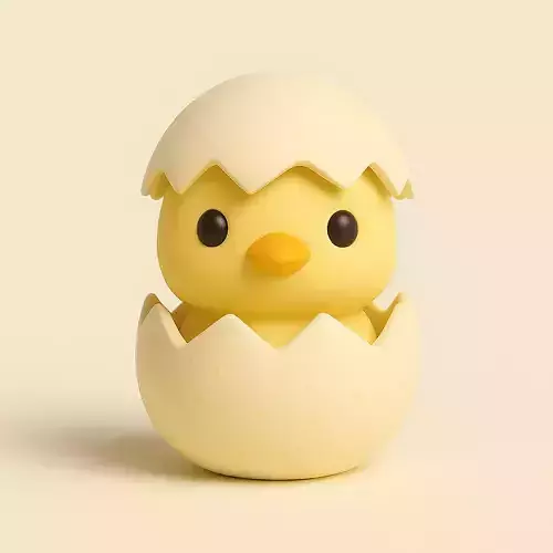 Baby Chick Peeking From Egg