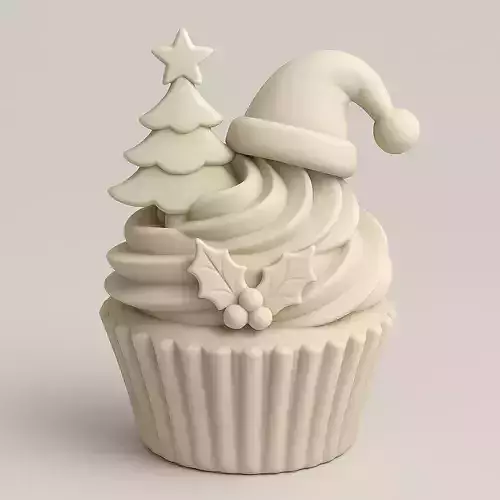 Decorated Christmas Cupcake