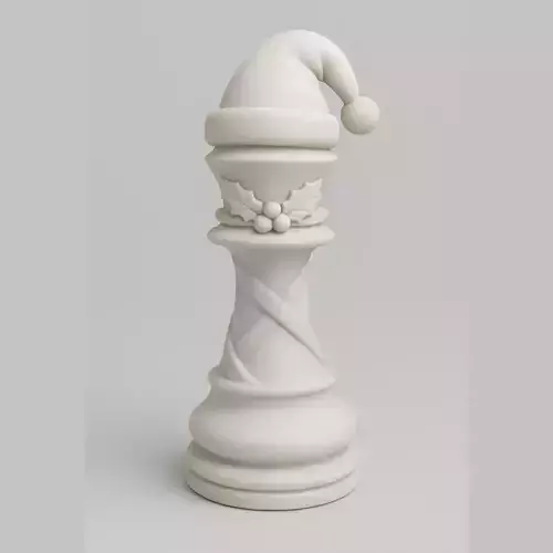 Chess Piece with Santa Hat
